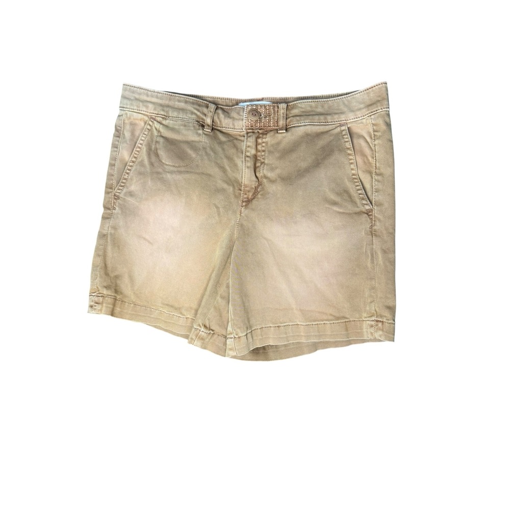 Anthropologie Chino Relaxed Fit Shorts Tan Khaki Stretch Cotton Size 26 OB577286